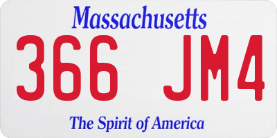 MA license plate 366JM4
