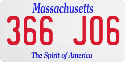 MA license plate 366JO6