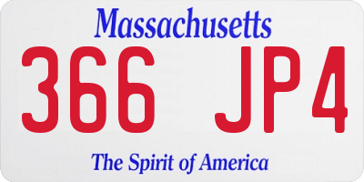 MA license plate 366JP4