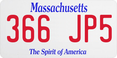 MA license plate 366JP5