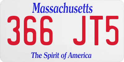 MA license plate 366JT5