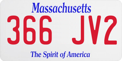 MA license plate 366JV2