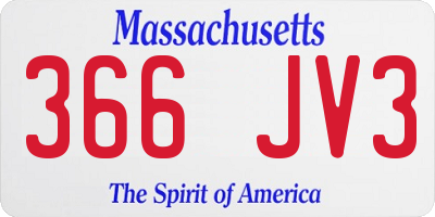MA license plate 366JV3