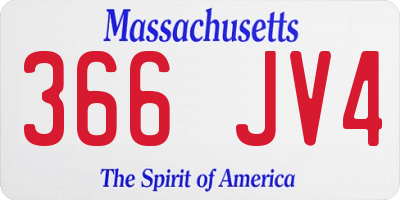 MA license plate 366JV4