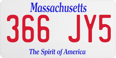 MA license plate 366JY5