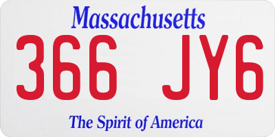 MA license plate 366JY6