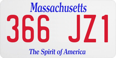 MA license plate 366JZ1