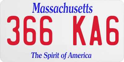 MA license plate 366KA6