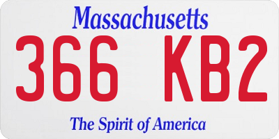 MA license plate 366KB2