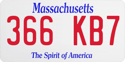 MA license plate 366KB7