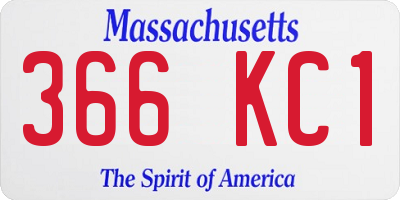 MA license plate 366KC1