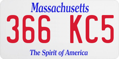 MA license plate 366KC5