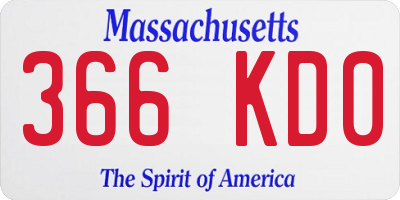MA license plate 366KD0