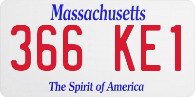 MA license plate 366KE1