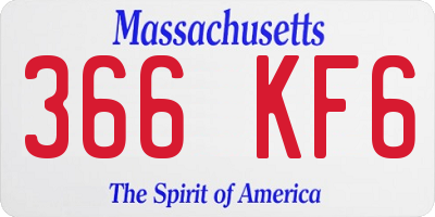 MA license plate 366KF6