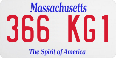 MA license plate 366KG1