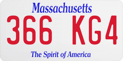 MA license plate 366KG4
