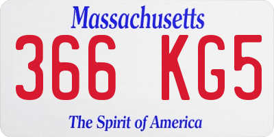 MA license plate 366KG5