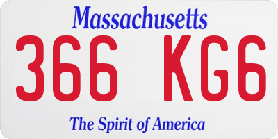 MA license plate 366KG6
