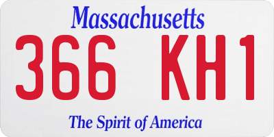 MA license plate 366KH1