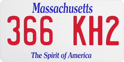 MA license plate 366KH2