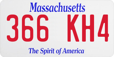 MA license plate 366KH4