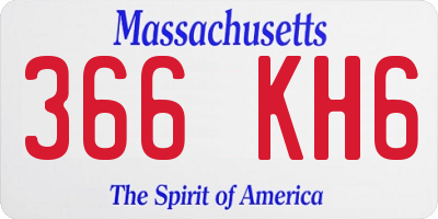 MA license plate 366KH6