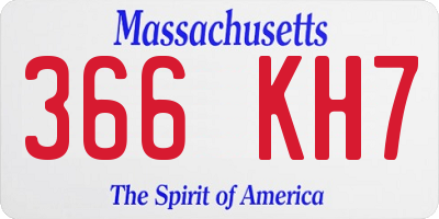 MA license plate 366KH7