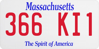 MA license plate 366KI1