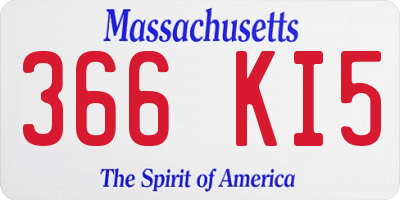 MA license plate 366KI5