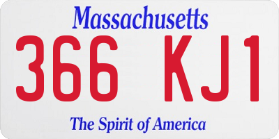 MA license plate 366KJ1