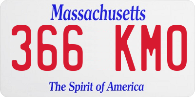 MA license plate 366KM0