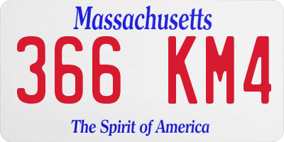 MA license plate 366KM4