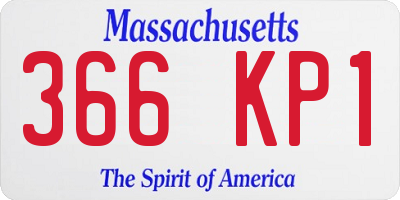 MA license plate 366KP1