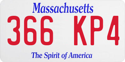 MA license plate 366KP4