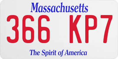 MA license plate 366KP7