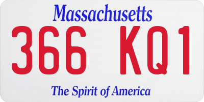 MA license plate 366KQ1