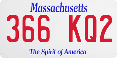 MA license plate 366KQ2