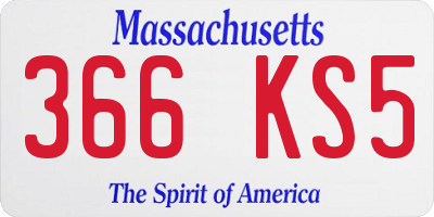 MA license plate 366KS5