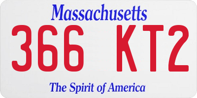 MA license plate 366KT2