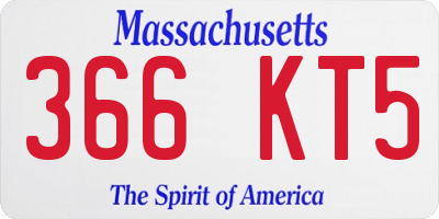 MA license plate 366KT5
