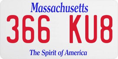 MA license plate 366KU8