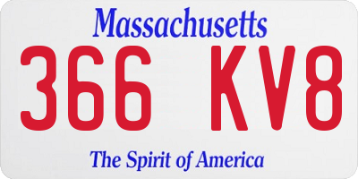 MA license plate 366KV8