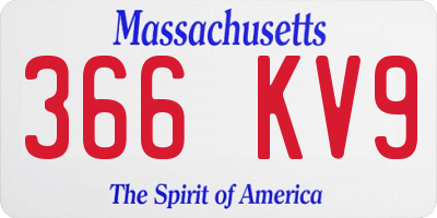 MA license plate 366KV9