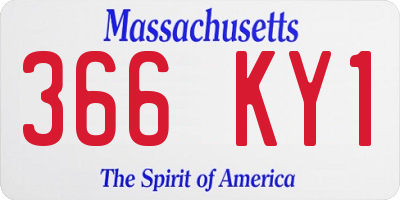 MA license plate 366KY1