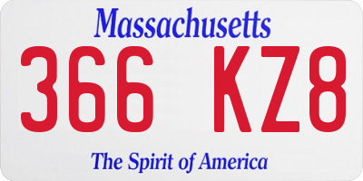 MA license plate 366KZ8