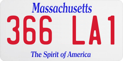MA license plate 366LA1