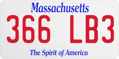 MA license plate 366LB3