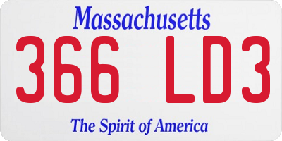 MA license plate 366LD3