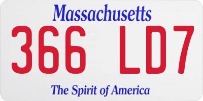 MA license plate 366LD7